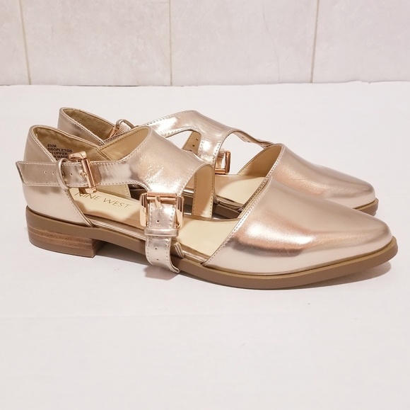 Nine West Droplet Gd Rose Gold Flats 